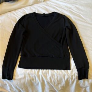 Black V-Neck Women's Top